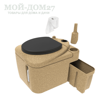 Торфяной туалет Rostok Eco 25 Песочный гранит | Мой-Дом27 | Стационарный торфяной биотуалет цвета песочного графита емкостью верхнего бака 20 л. и&nbsp;нижнего бака 45 л.<br>
 Отличительная черта туалета в разделении фракций в разные ёмкости. Это упрощает обслуживание туалета и избавляет от неприятного запаха в помещении.<br>
Высота сиденья: 45 см